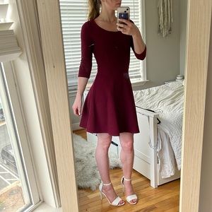 Maroon, super comfy long sleeve midi dress